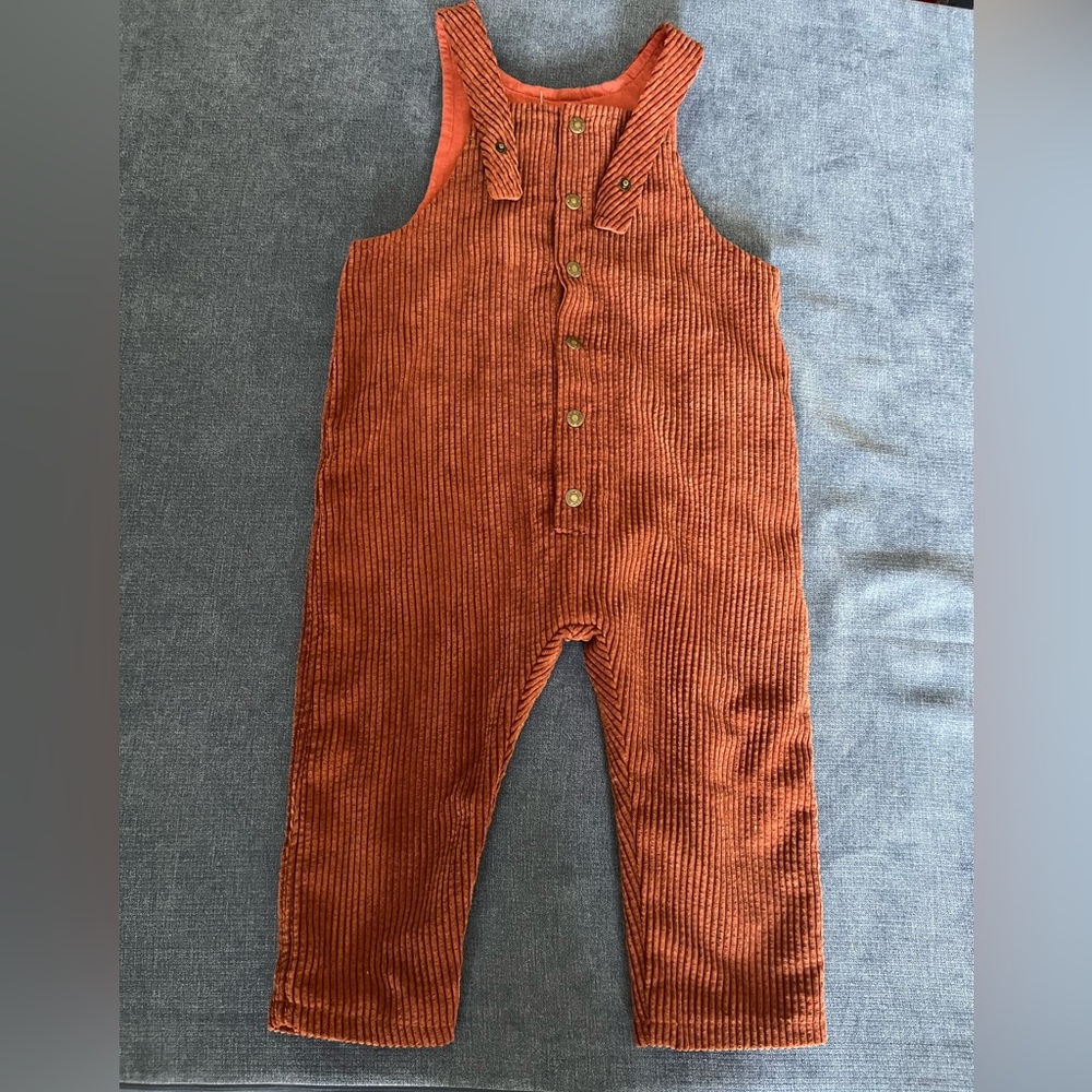 Brown Corduroy Kids Overalls. Size 2-3T